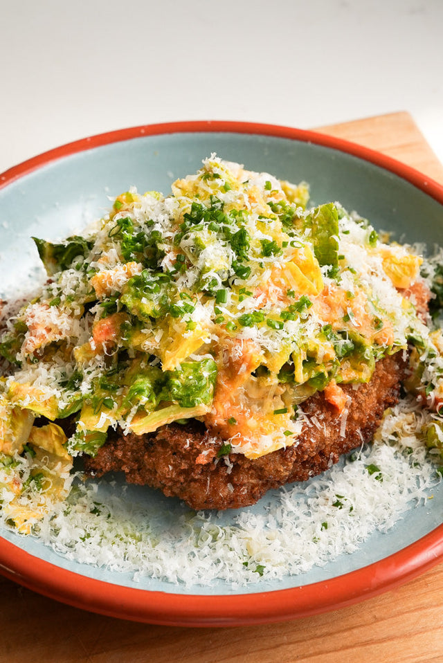 Spicy Chicken Caesar Schnitzel
